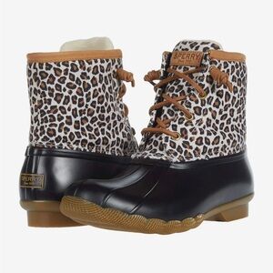 Sperry Saltwater Animal Print Textile Multi Duck Boots